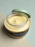 Rich whipped shea butter texture for deep skin hydration and moisture